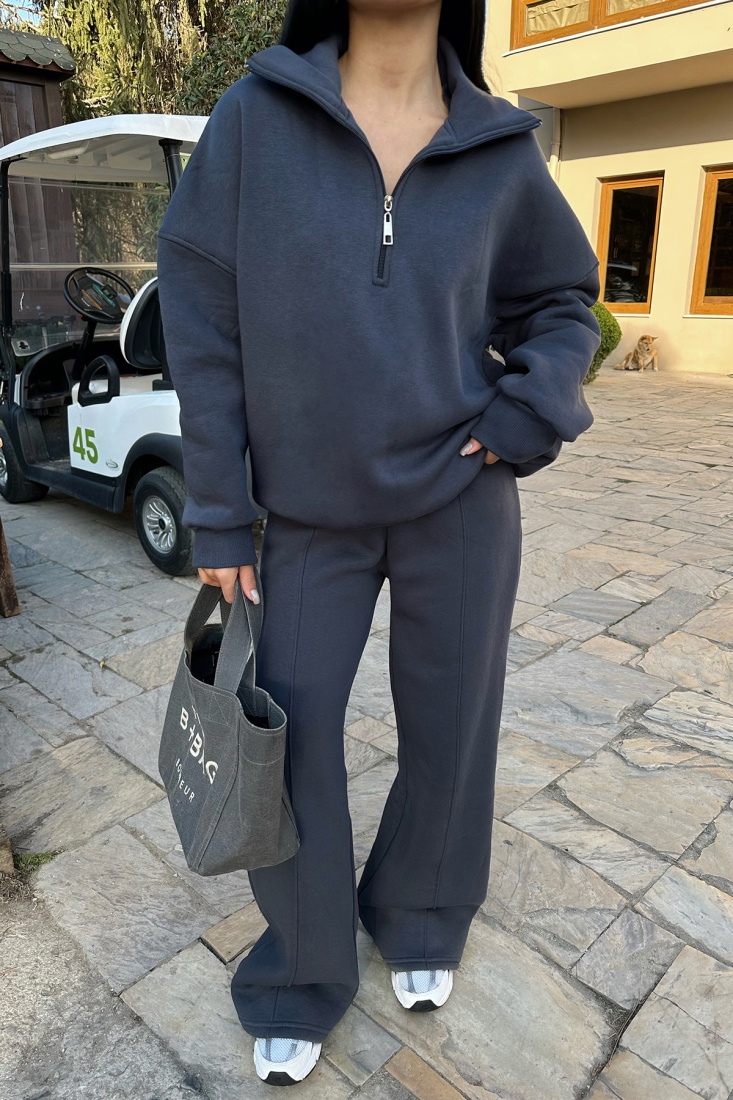 Füme Fermuar Detay Takım ATE-0815 - EYYO