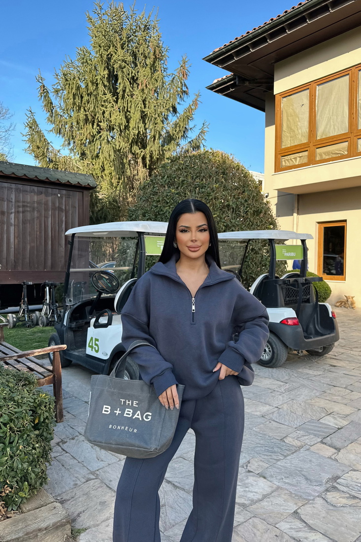 Füme Fermuar Detay Takım ATE-0815 - EYYO