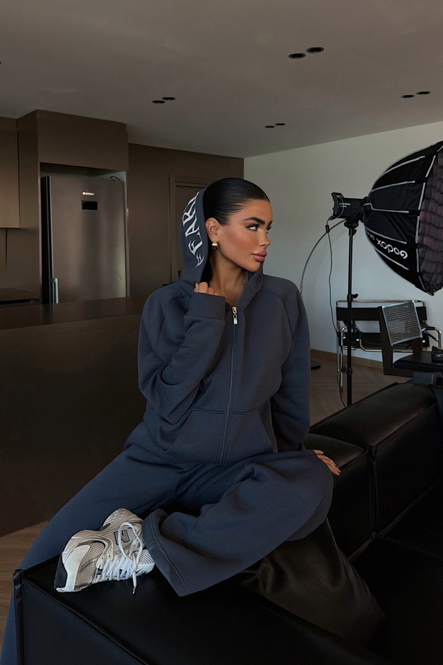 Füme Bonny Fermuarlı Eşofman Takımı ATE-3868 - 3