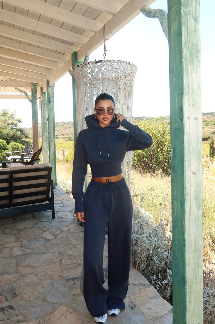 Füme Scarf Kapşonlu Eşofman Takım ATE-3704 - EYYO