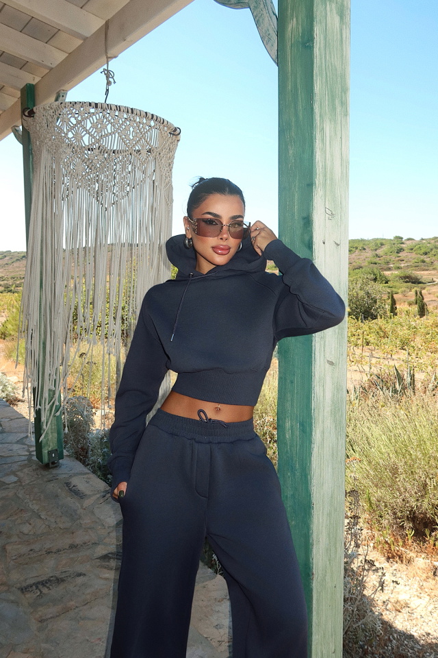 Füme Scarf Kapşonlu Eşofman Takım ATE-3704 - 2