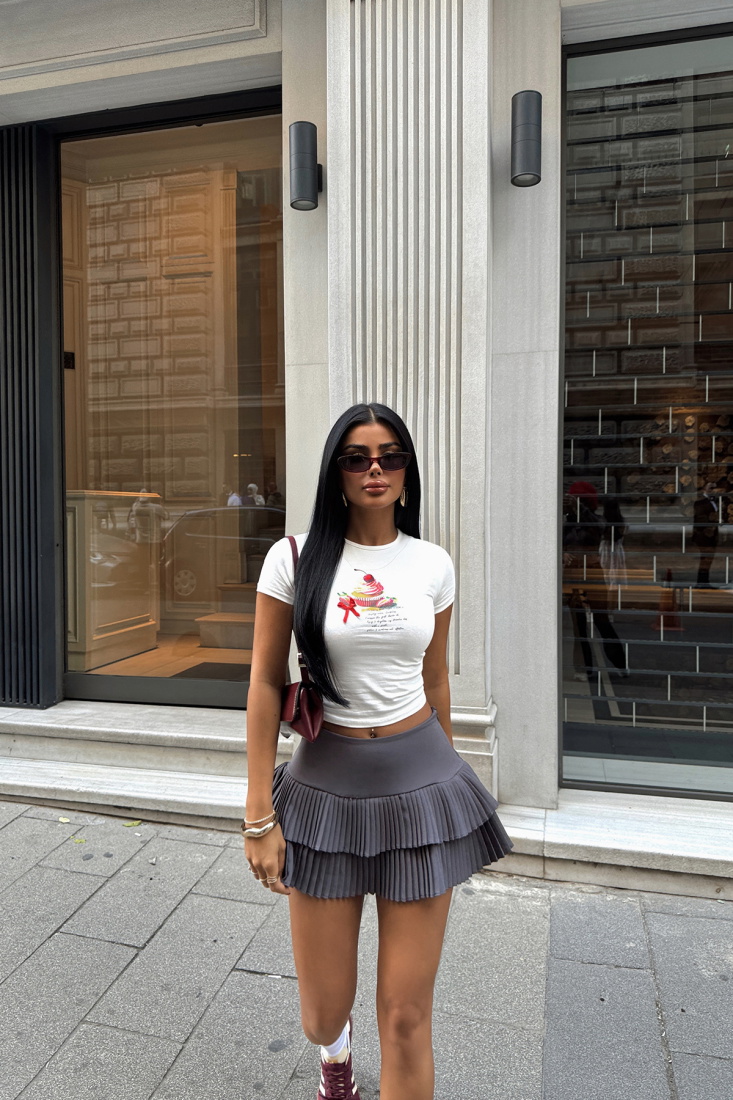 Füme Riley Mini Şort Etek ATE-1438 - EYYO