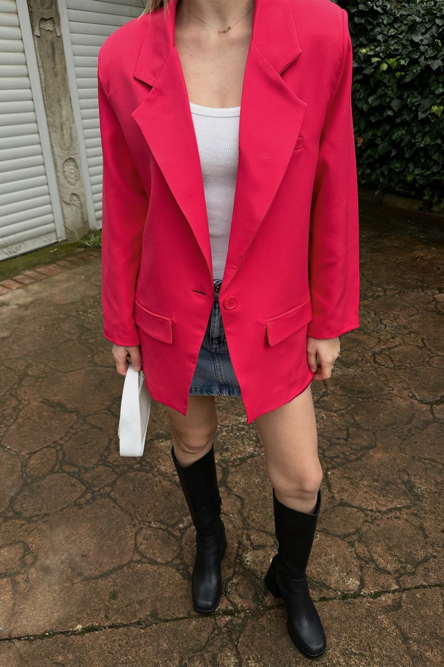 Fushcia Double Breasted Collar Jacket ATE4782 - 2
