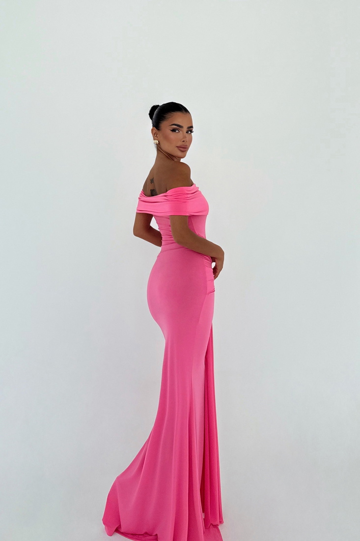 Fuşya Allayia Uzun Elbise ATE-3079 - EYYO