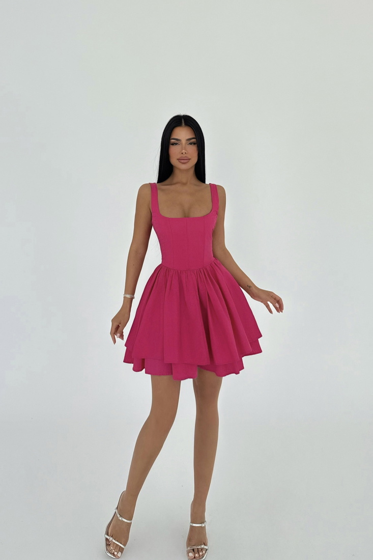 Fuşya Askılı Elbise ATE-2446 - EYYO