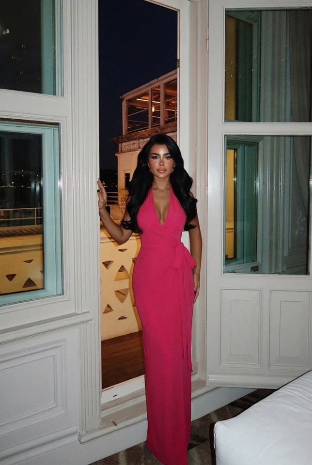 Fuşya Adria Uzun Elbise ATE-2606 - 1