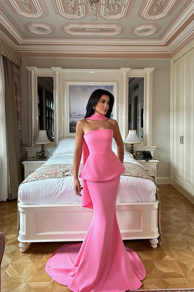 Benedita Uzun Fularlı Elbise ATE-3521 - 2