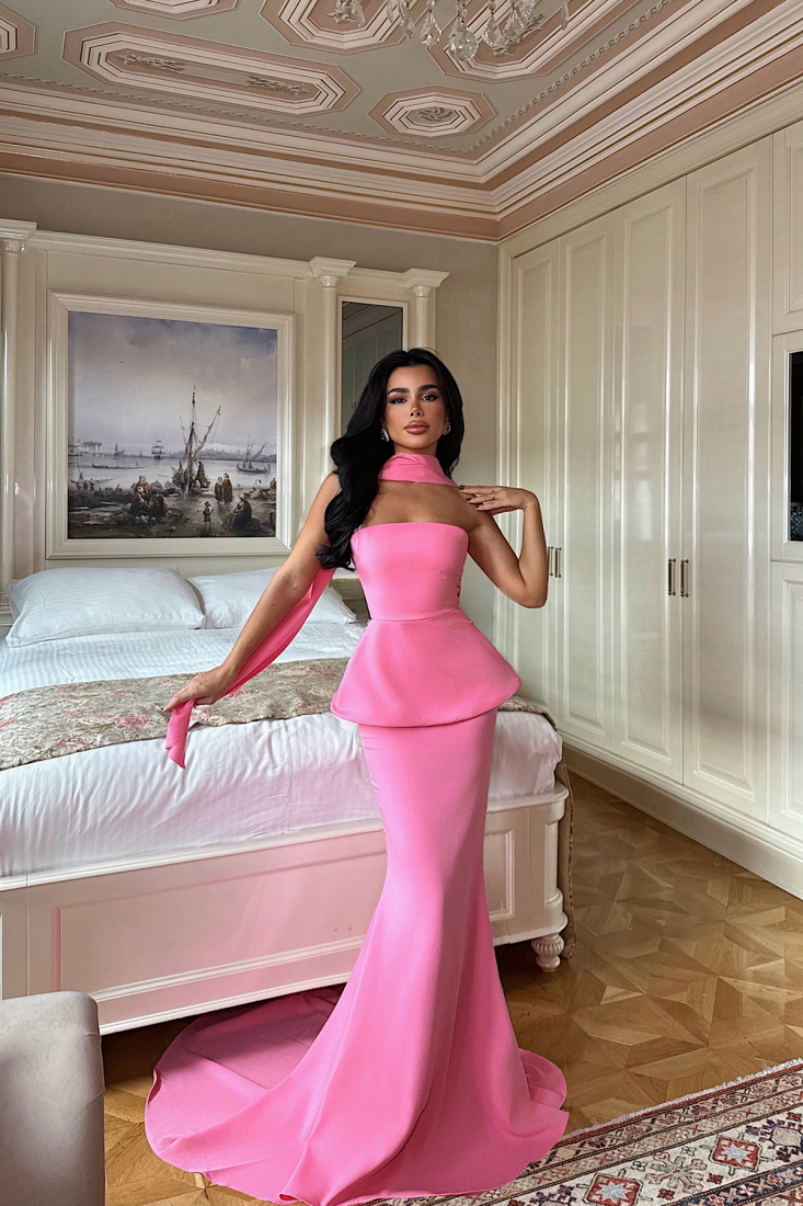 Benedita Uzun Fularlı Elbise ATE-3521 - EYYO