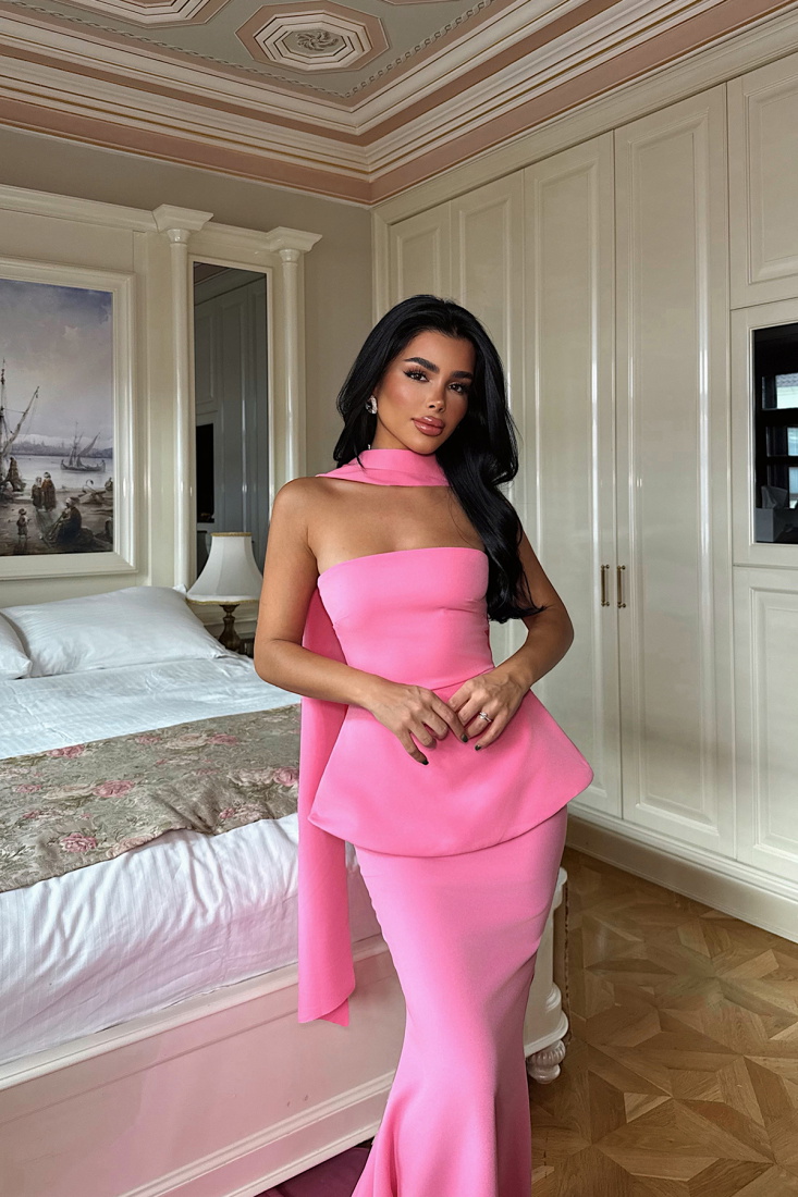 Benedita Uzun Fularlı Elbise ATE-3521 - EYYO