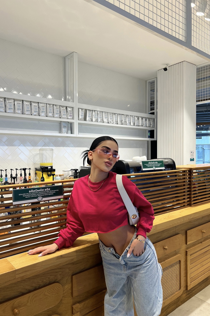 Fuşya Crop Top ATE3807 - EYYO