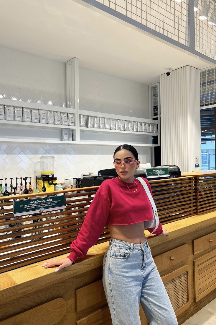 Fuşya Crop Top ATE3807 - EYYO