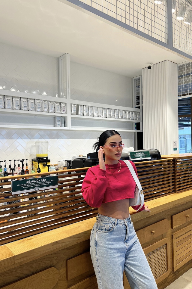 Fuşya Crop Top ATE3807 - 4