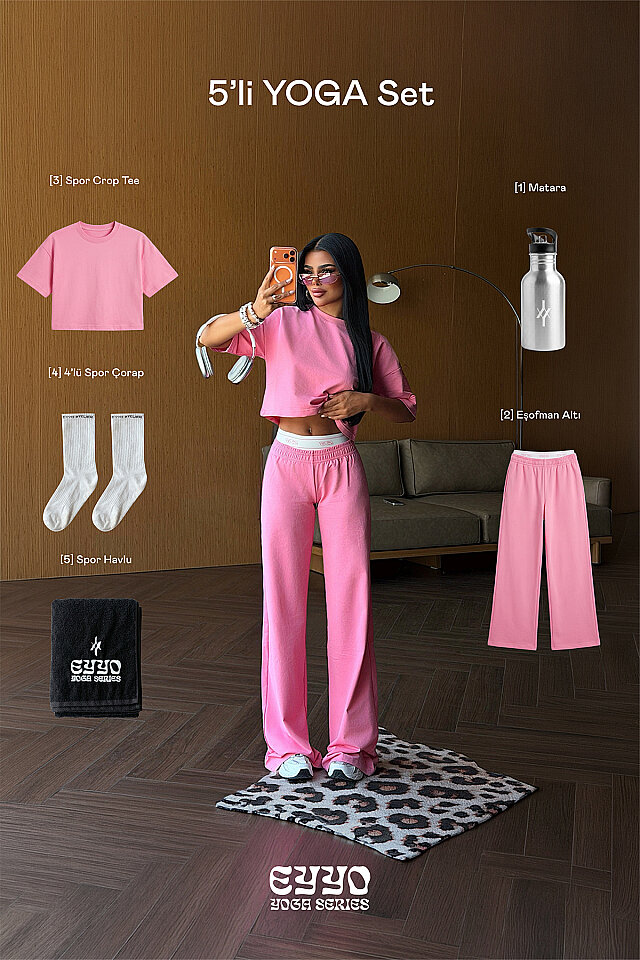 Fuşya Judem 5'li Yoga Set - 