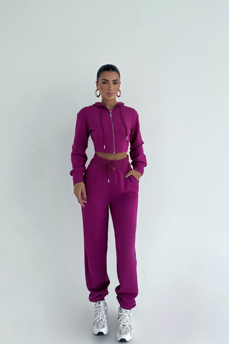 Fuşya Olindy Fermuarlı Eşofman Takım ATE-2328 - EYYO