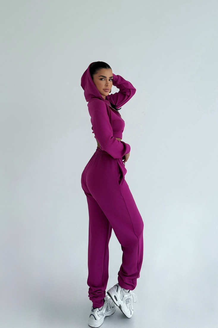 Fuşya Olindy Fermuarlı Eşofman Takım ATE-2328 - EYYO