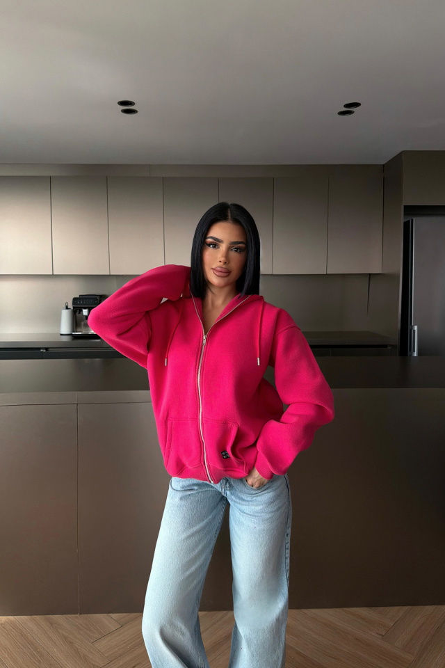 Fuşya Medias Kapüşonlu Hırka ATE-4865 - 2