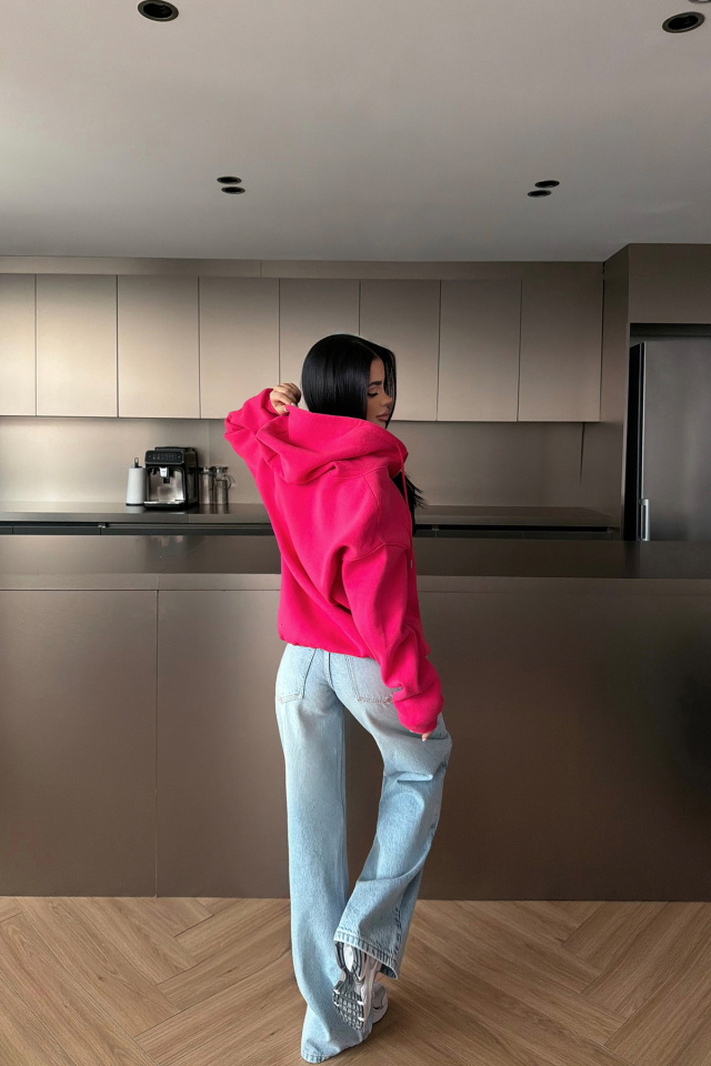 Fuşya Medias Kapüşonlu Hırka ATE-4865 - 4