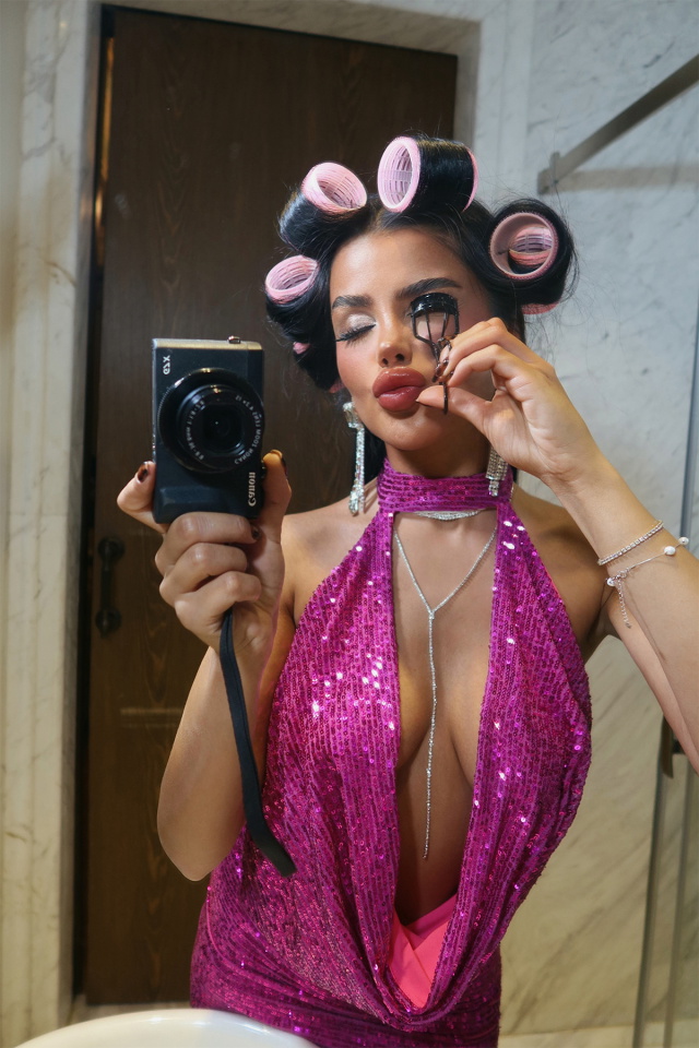 Fuşya Mulan Payetli Elbise ATE-1492 - 2