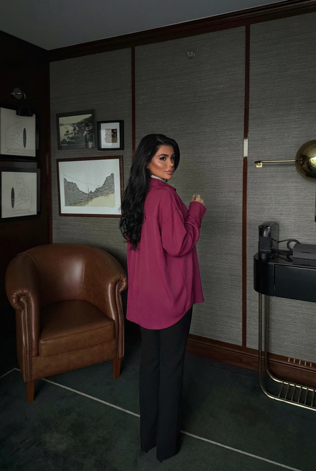 Fuşya Önü Düğmeli Gömlek ATE-2090 - 2