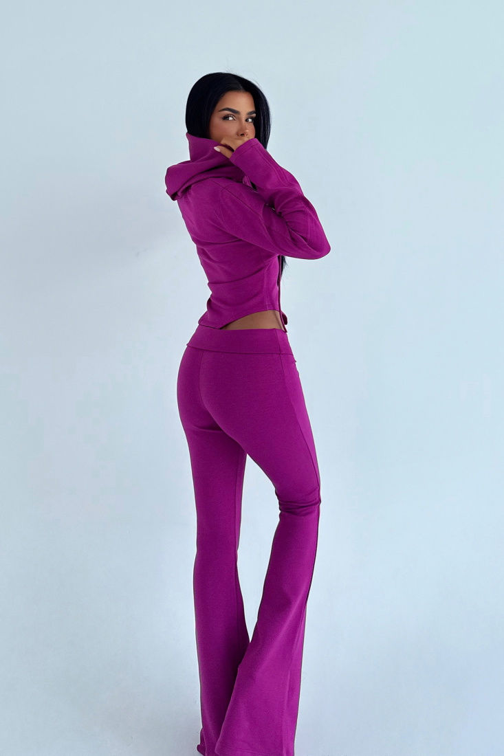 Fuşya Pointelle Tracksuit Takım ATE-3537 - EYYO