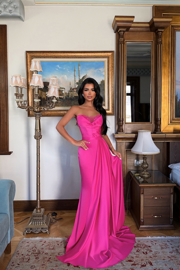 Fuşya Elodie Uzun Abiye ATE-3392 - EYYO