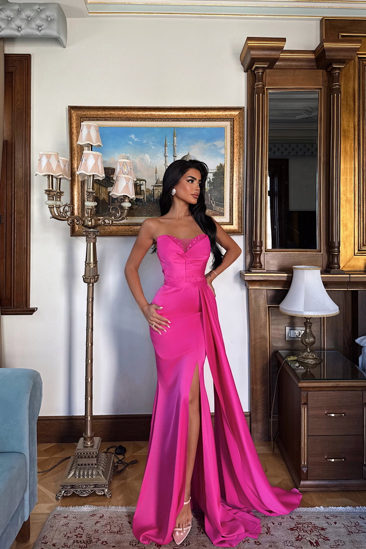 Fuşya Elodie Uzun Abiye ATE-3392 - EYYO