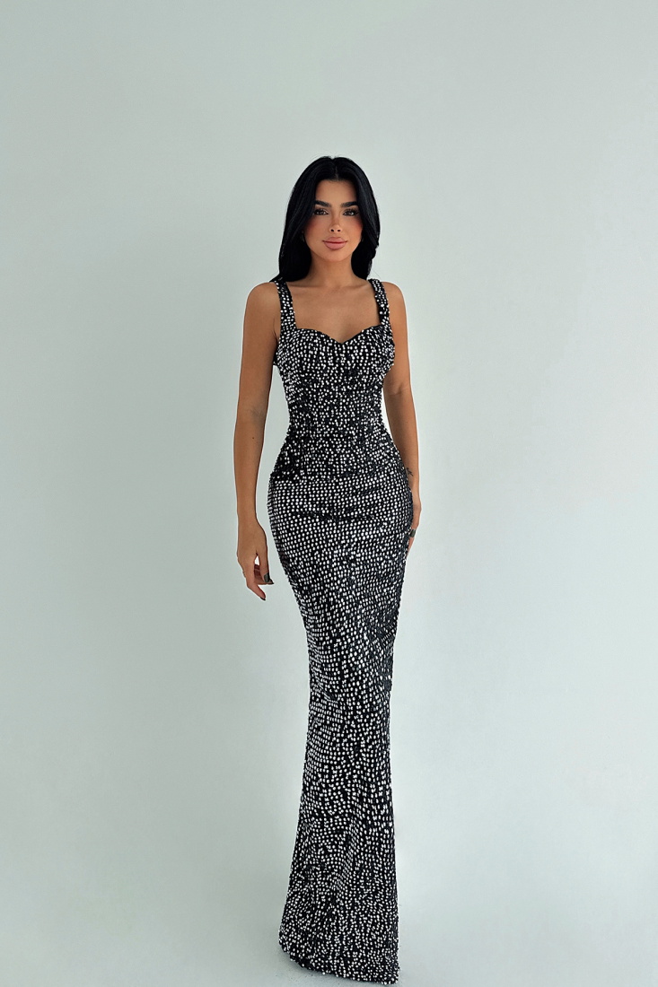 Gold Freja Payetli Elbise ATE-3591 - EYYO