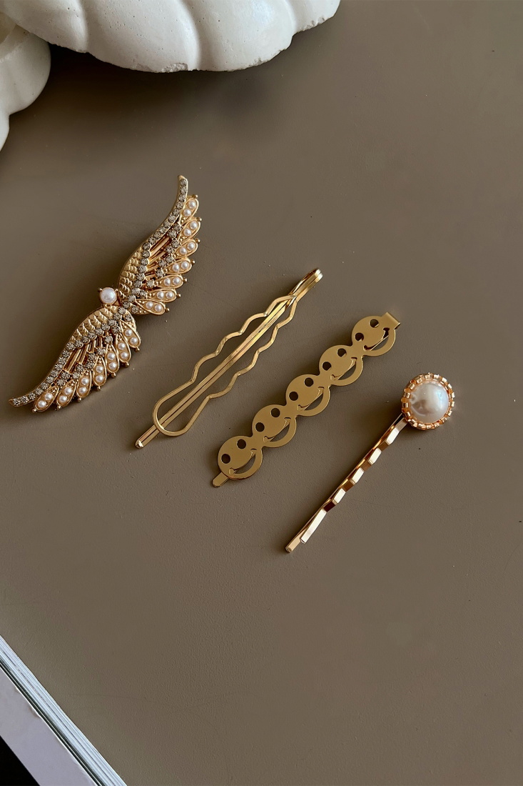 Gold Detail 4 Pieces Shaped Buckle Set AK104 - EYYO