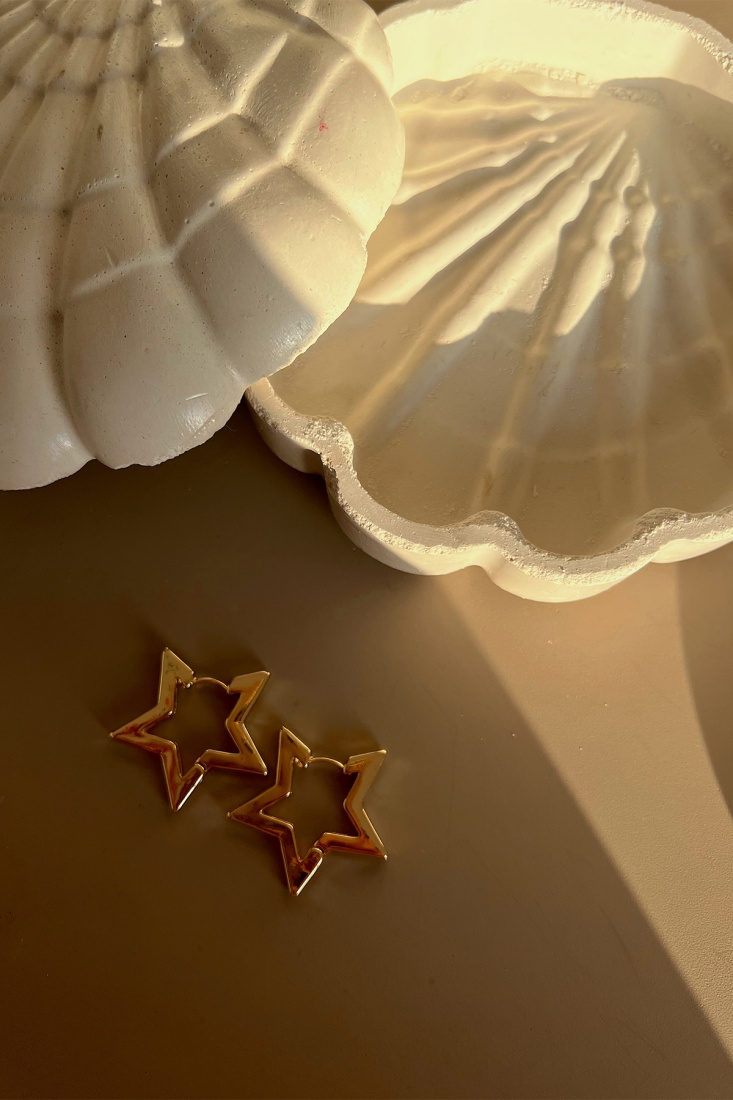 Gold Star Earrings AK27 - EYYO