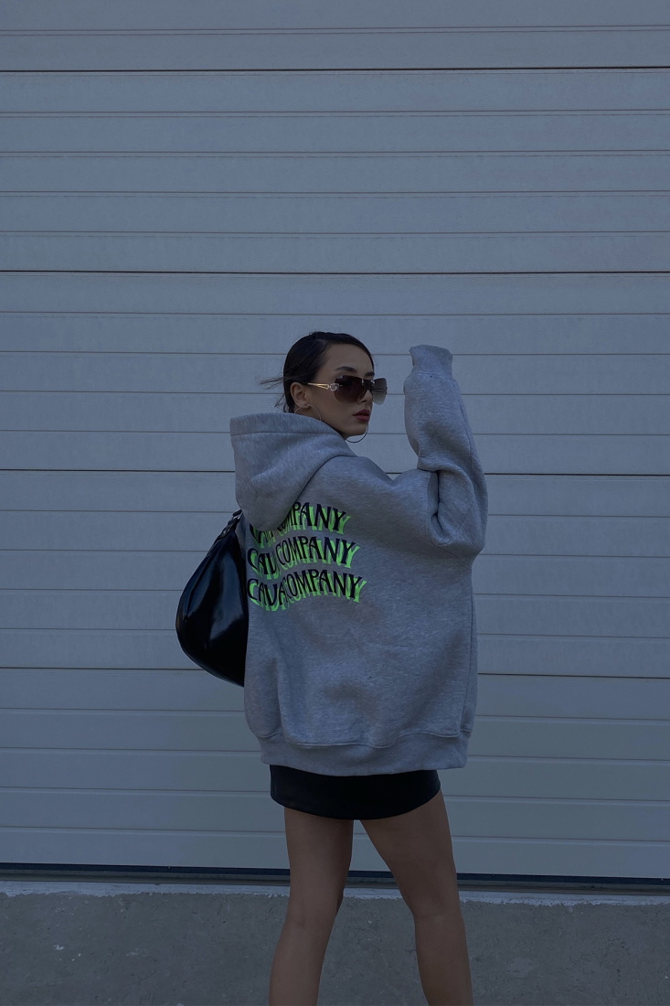 Gray Kangaroo Pocket Hooded Sweat ATE2201 - EYYO