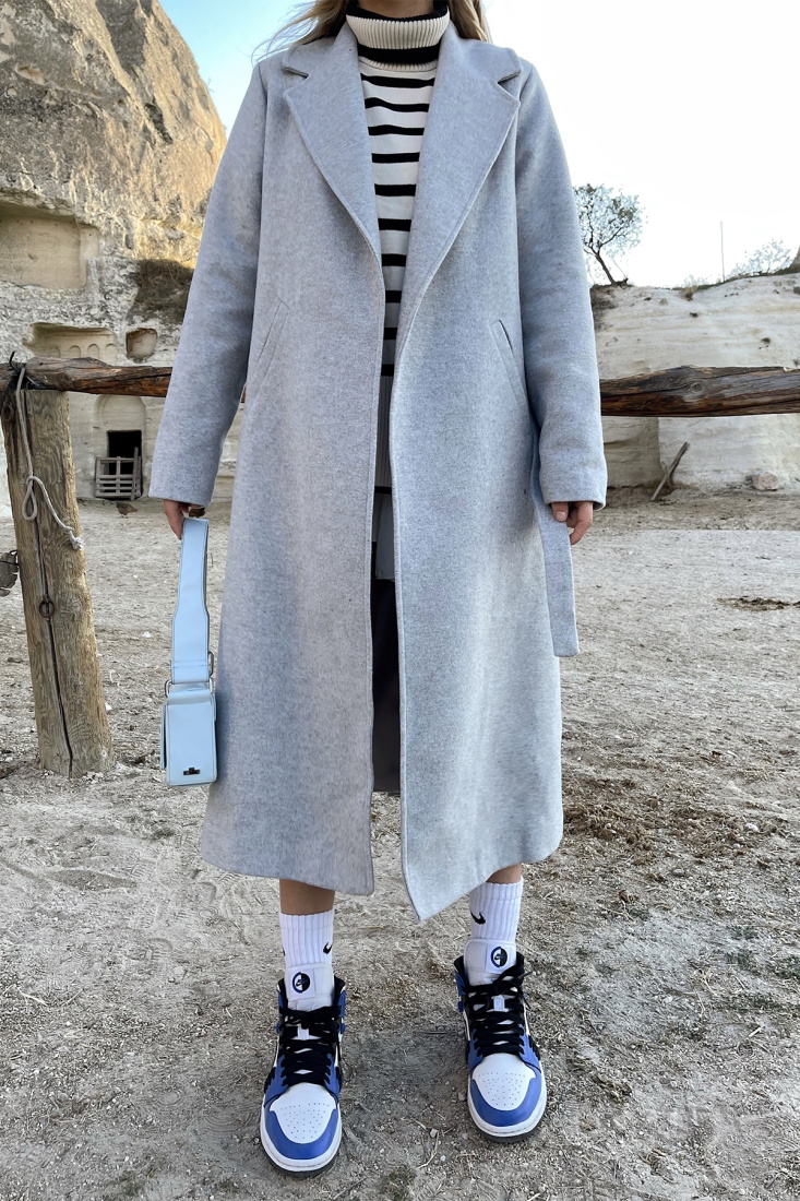 Gray Kasha Coat ATE1888 - EYYO TOPTAN