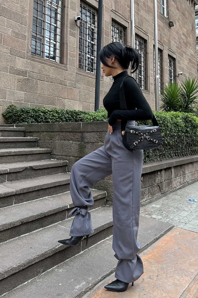 Gray Laced Leg Pants ATE2060 - 2