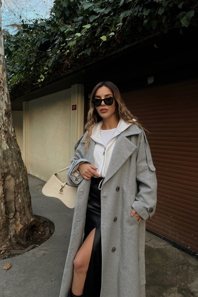 Gray Oversize Cache Coat ATE2914 - 4