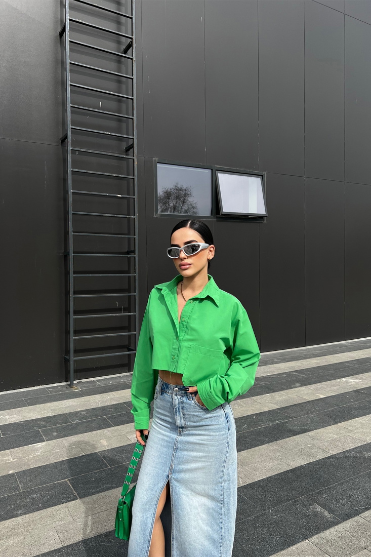 Green Buttoned Shirt ATE4322 - EYYO