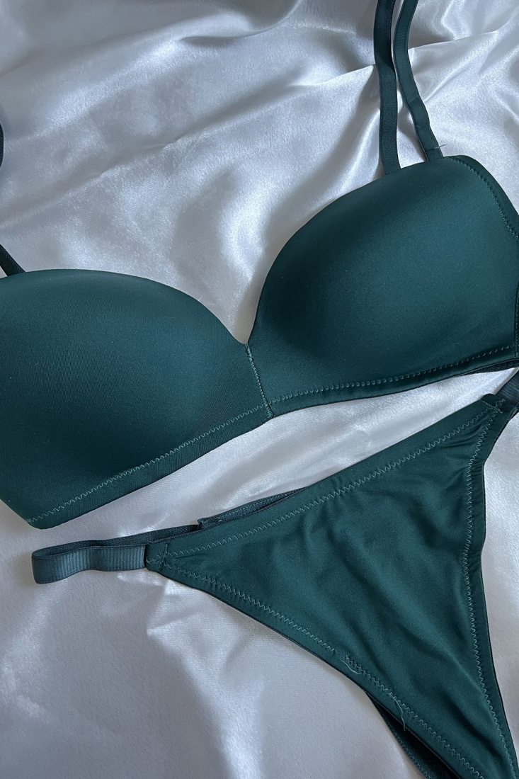 Green Classic Bra Set ATE6268 - EYYO