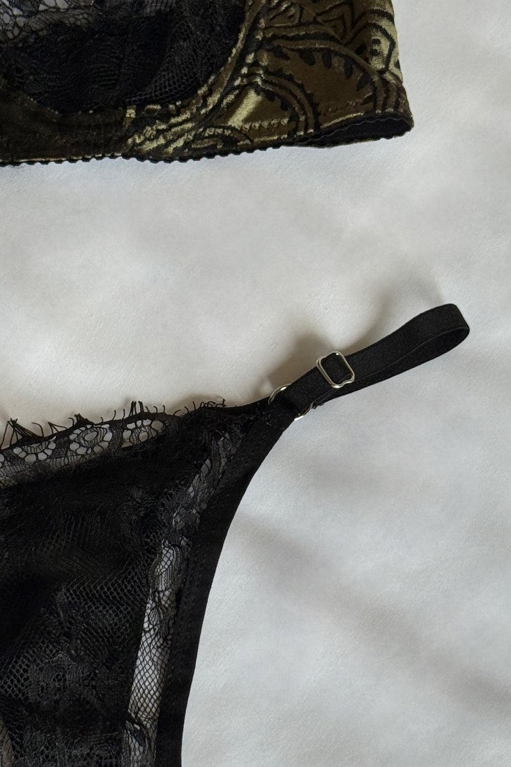 Green Lace Detail Underwear ATE-2893 - EYYO