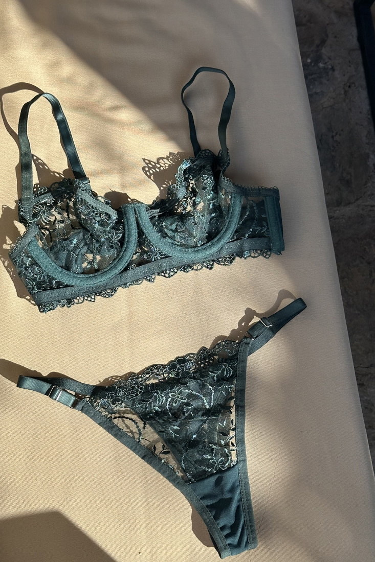 Green Lace Detail Underwear ATEL2222 - EYYO