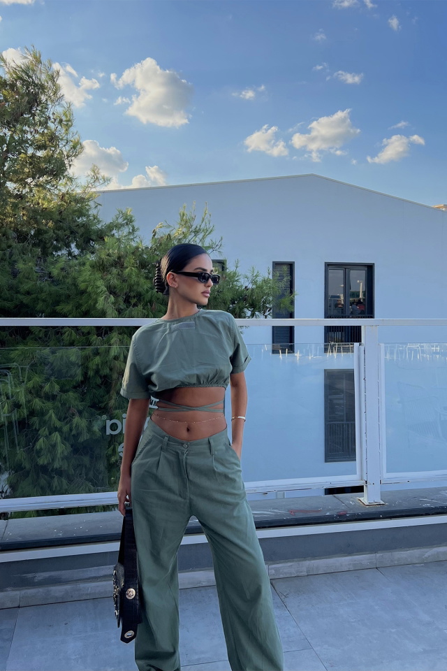 Green Cassie Set With Pants ATE1723 - 14