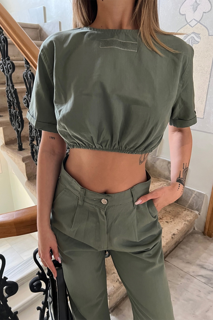 Green Cassie Set With Pants ATE1723 - EYYO ATELIER