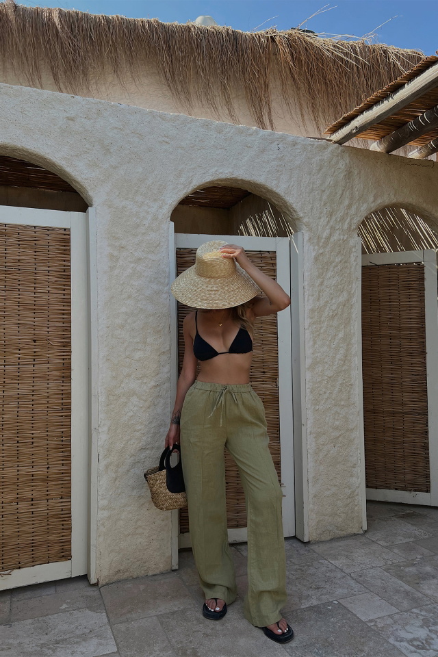 Green Linen Pants ATE1769 - 1