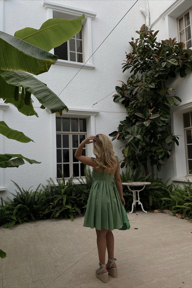 Green Strapped Mini Dress ATE1542 - 6