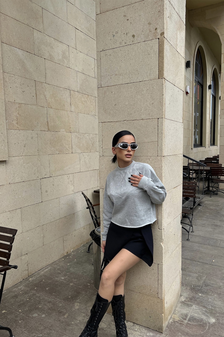 Gri Basic Sweat ATE4592 - EYYO