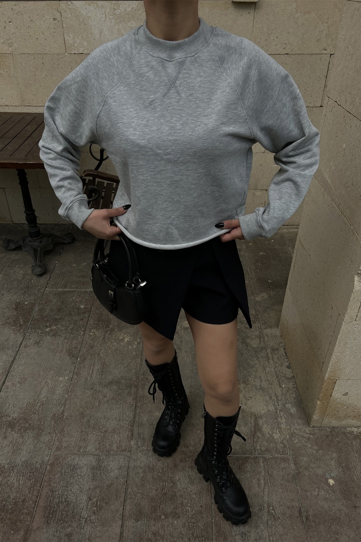 Gri Basic Sweat ATE4592 - EYYO