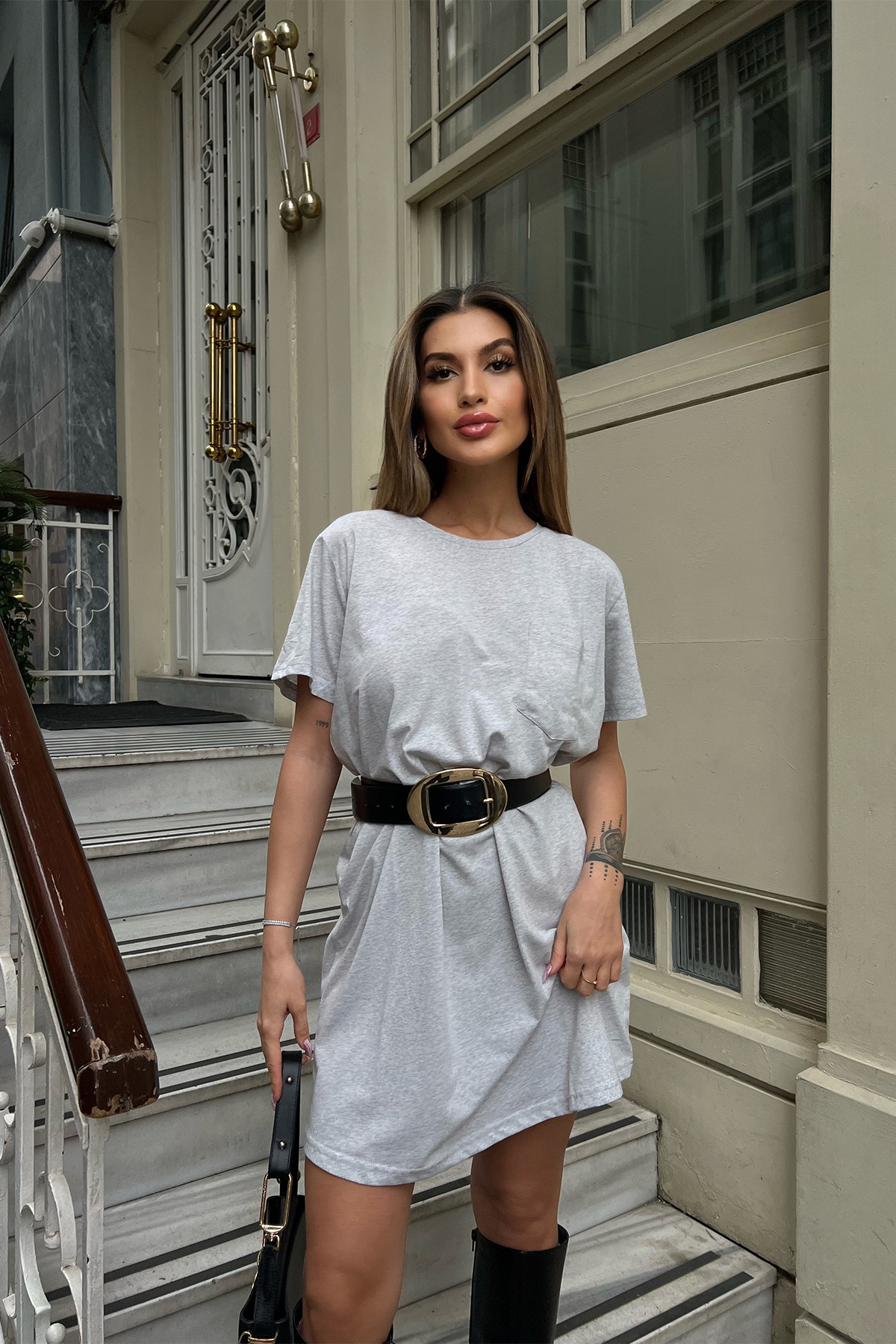 Gri Basic Tişört - 3