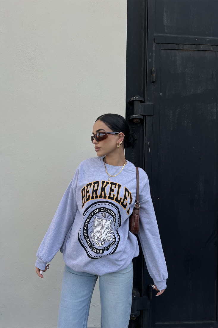 Gri Berkeley Baskılı Sweat ATE2440 - EYYO