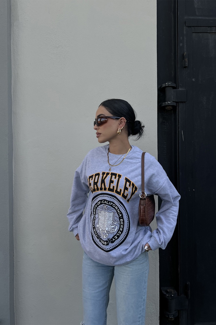 Gri Berkeley Baskılı Sweat ATE2440 - EYYO