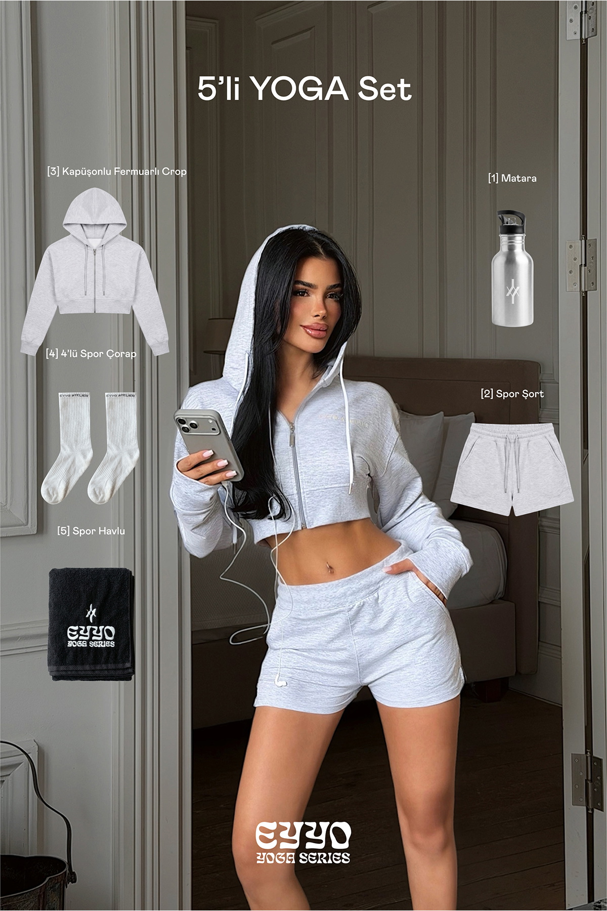 Gri Bunna 5'li Yoga Set - 1