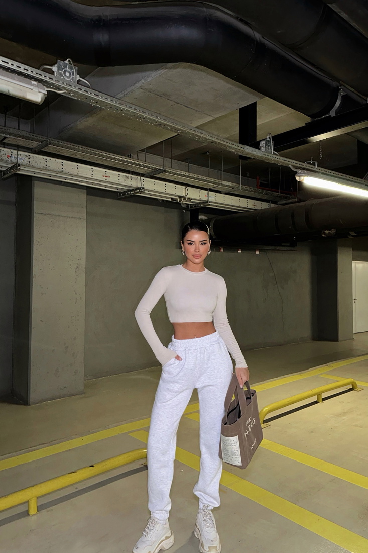 Gri Cep Detay Eşofman Altı ATE-0459 - EYYO