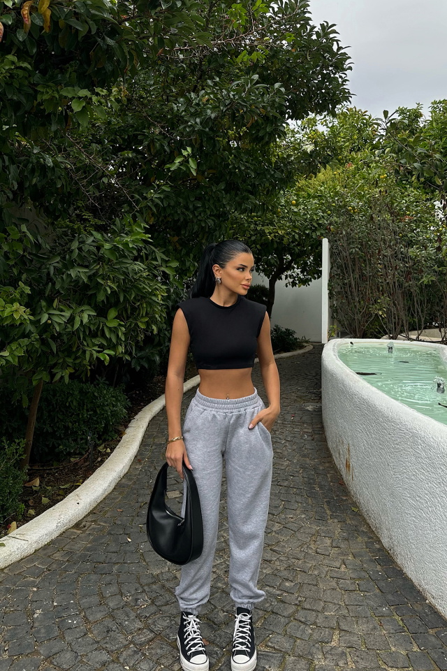 Gri Cep Detay Eşofman Altı ATE-0463 