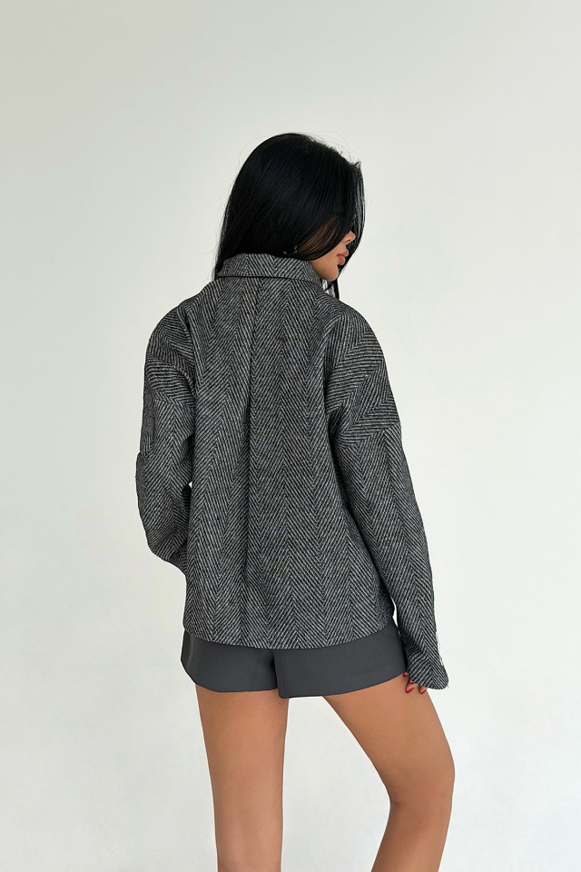 Gri Vehla Kaşe Ceket ATE-3857 - 3